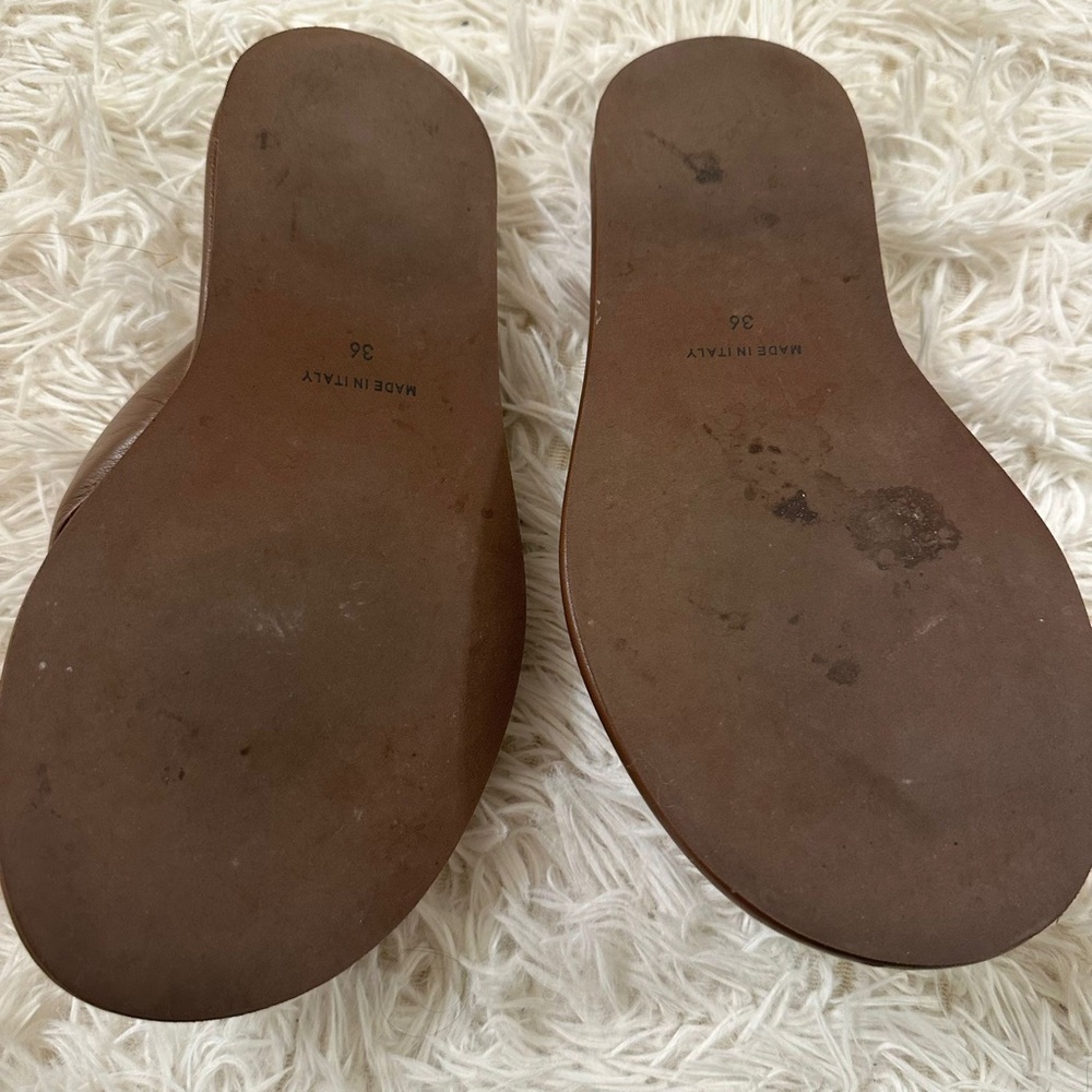 GIA BORGHINI Leather Thong Sandal Shoes in brown size 6 - Picture 8 of 8